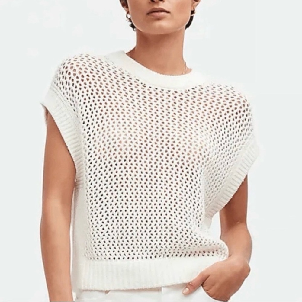 Madewell Open Stitch Sweater Tee NWT